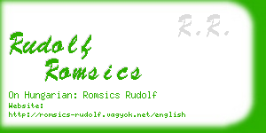 rudolf romsics business card